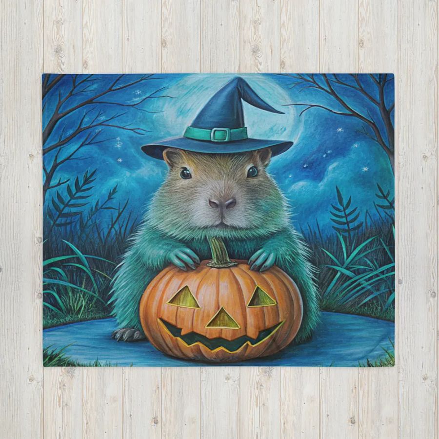 Cute Capybara Halloween Blanket product image (16)