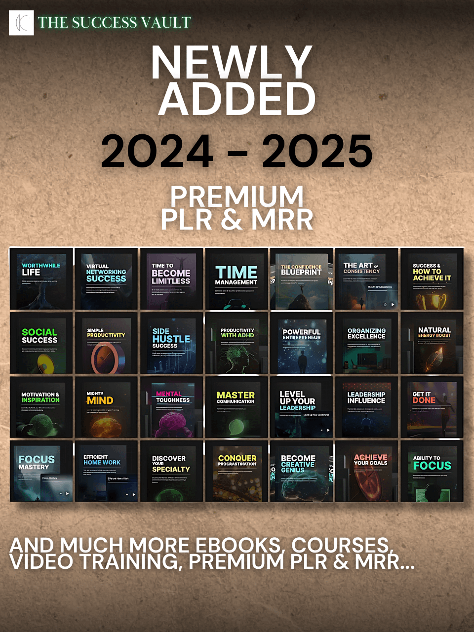 The Success Vault: 1200+ Self-Improvement PLR & MRR Resources for Profit & Growth product image (3)