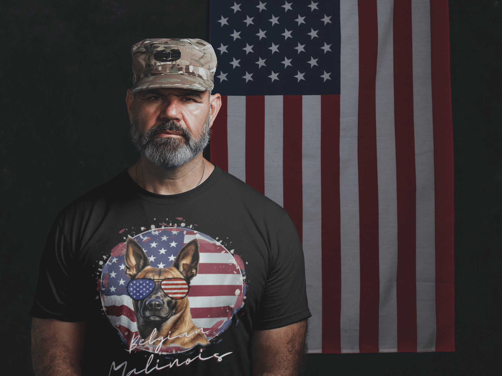 Belgian Malinois Circle American Flag Relaxed Fit T-shirt product image (1)