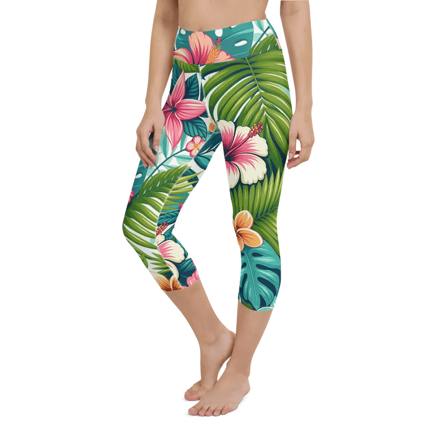 Tropical Blossom Paradise Yoga Capri Leggings product image (8)