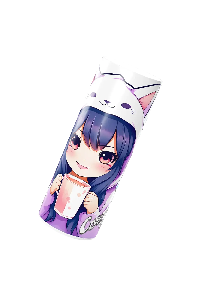 Cozy Kawaii Anime Girl 20 oz Skinny Stainless Steel Tumbler - White product image (3)