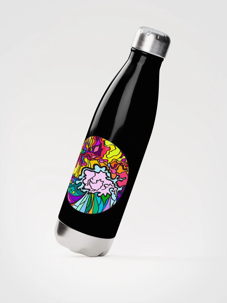 Vibrant Stained Glass Water Bottle - Wave at Sunset product image (3)
