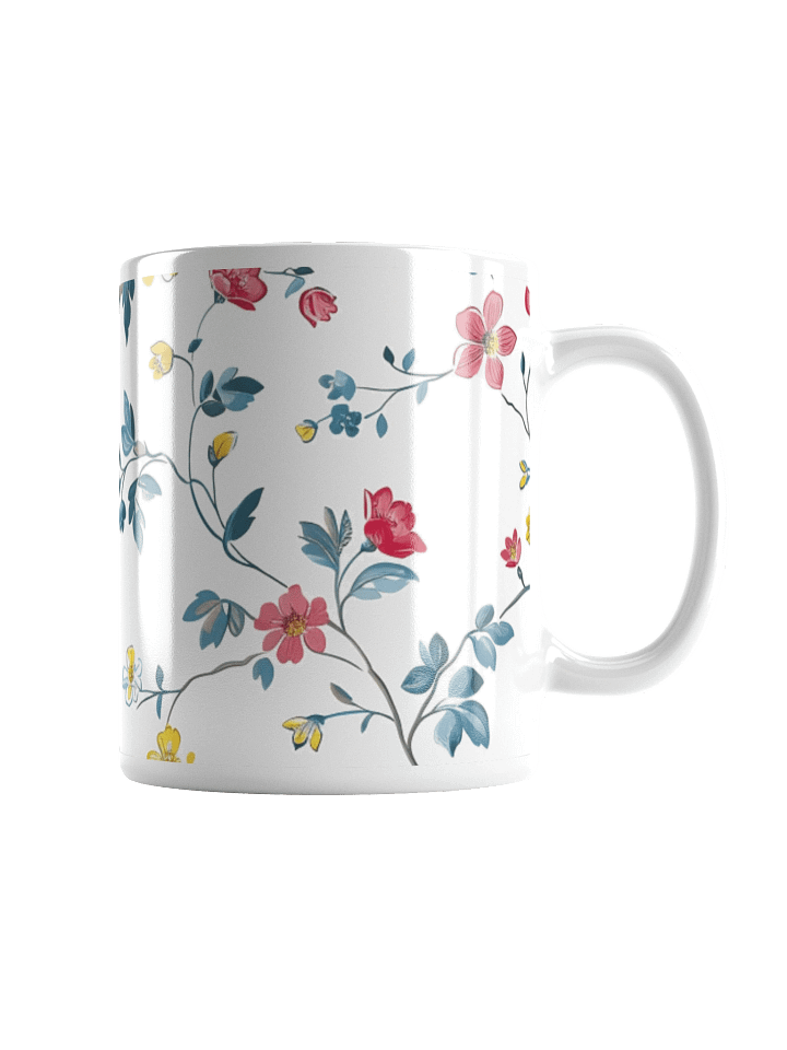 Multicolor Floral White Glossy Ceramic Mug by Treasure Pie product image (1)