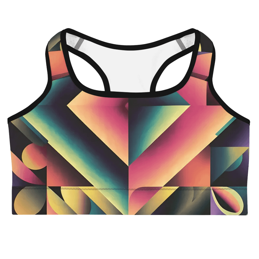 Abstract Lithographic Pattern Design Sports Bra - V7 product image (3)