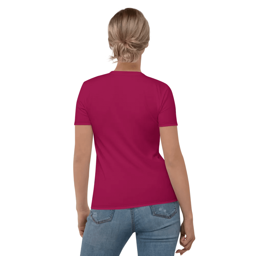 Plain Dark Red Light Summer Women's Crewneck Polyester Heavyweight Premium T-Shirt by Treasure Pie product image (4)
