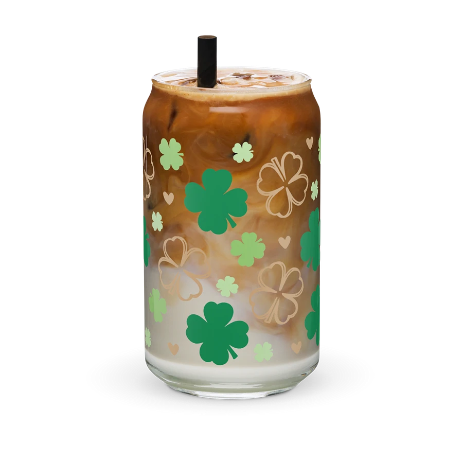 Shamrock Print Can-Shaped Glass ☘️ product image (2)