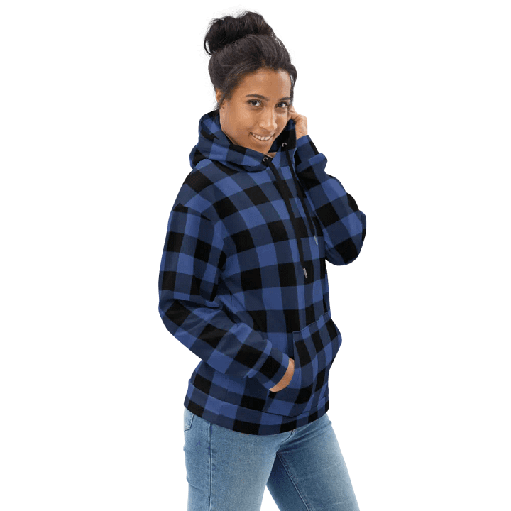 Lapis Blue Buffalo Check Plaid Hoodie product image (1)