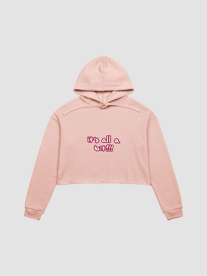 “It’s all a bit!!!” (lined design, #A6073C) fleece cropped hoodie product image (10)