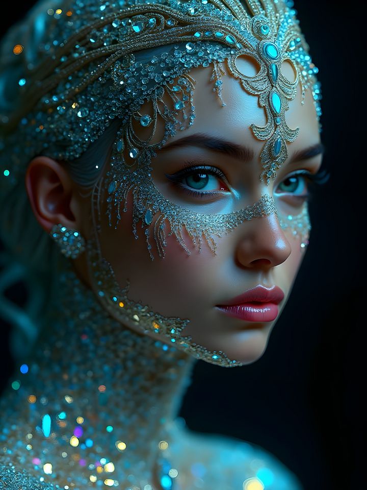 Futuristic Elegance: A Hyperrealistic Portrait. product image (1)