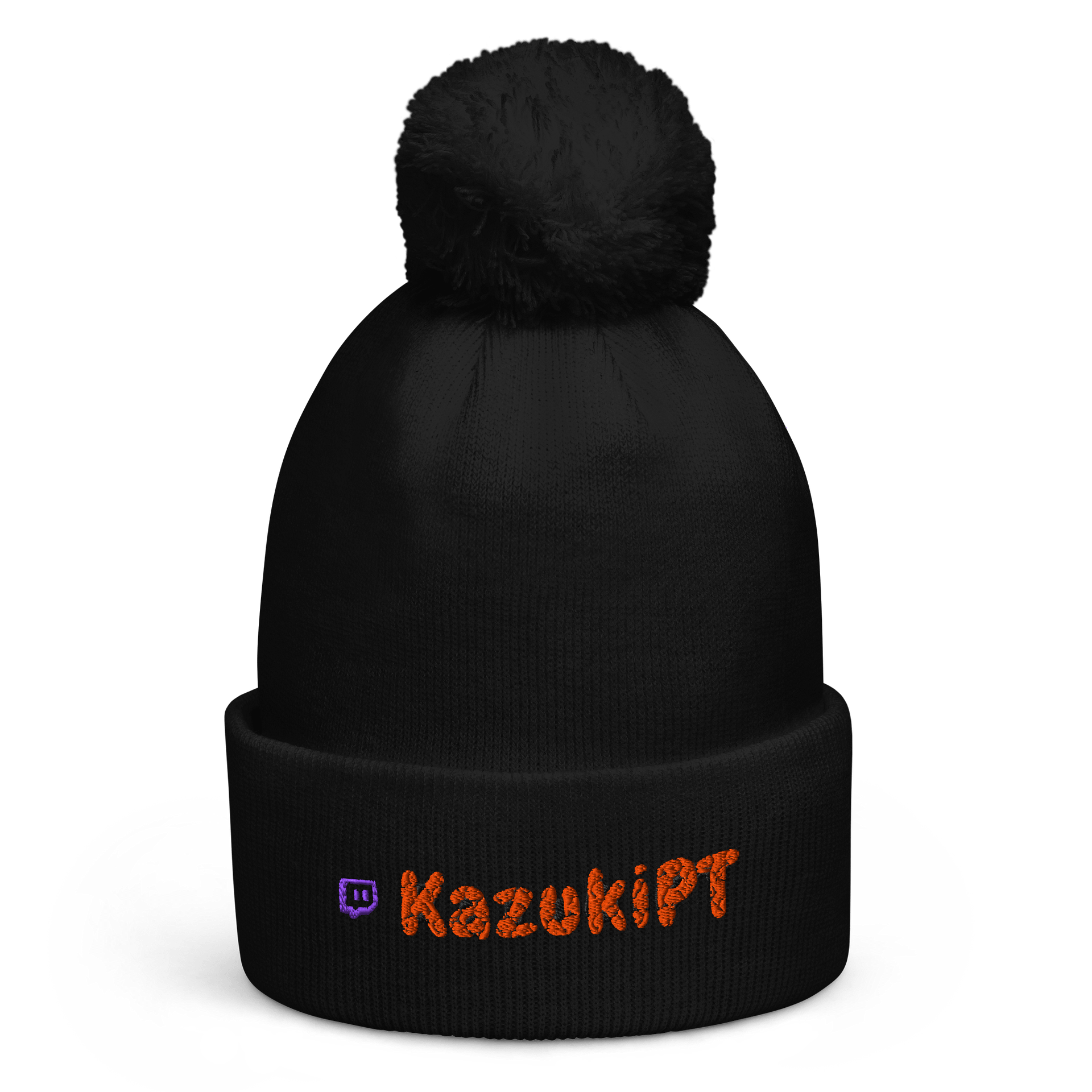 KazukiPT Character-Filled Logo Pom-Pom Beanie product image (1)