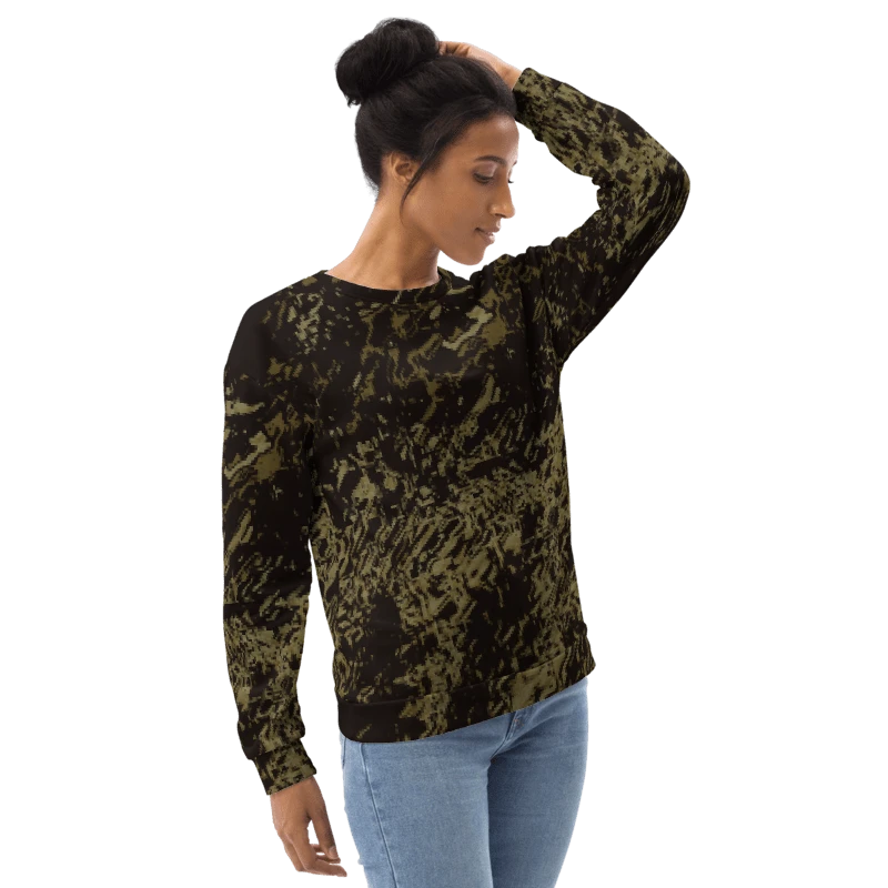 Abstract Brown and Black Marble Effect Unisex All Over Print Sweatshirt product image (14)