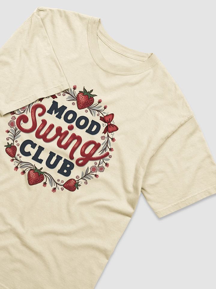Coquette Aesthetic Mood Swing Club T-Shirt – Red Bows & Strawberries Tee, Soft Girl Style, Vintage Y2K Inspired Graphic Shirt product image (2)