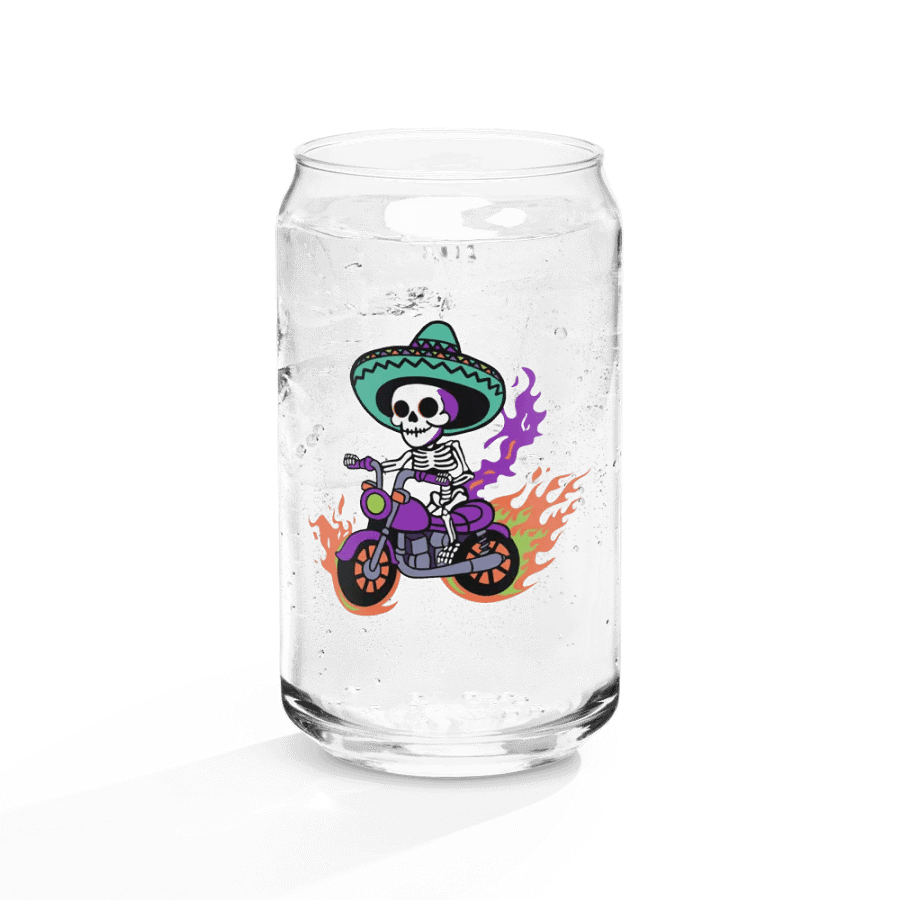 Bone to be Wild Colorful 16oz Can-Shaped Drinking Glass product image (12)