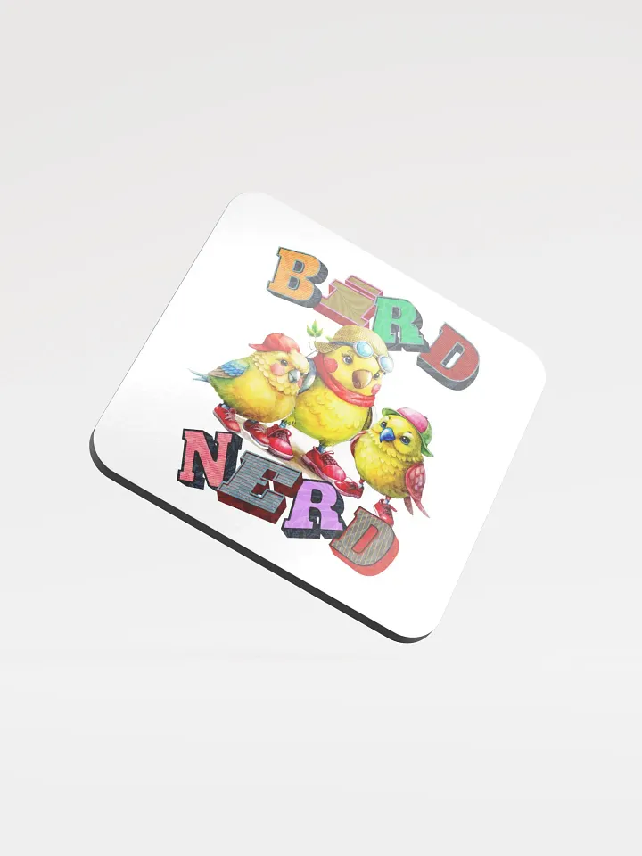 Bird Nerd Yellow Budgie Whimsical Cork Coaster Set product image (2)