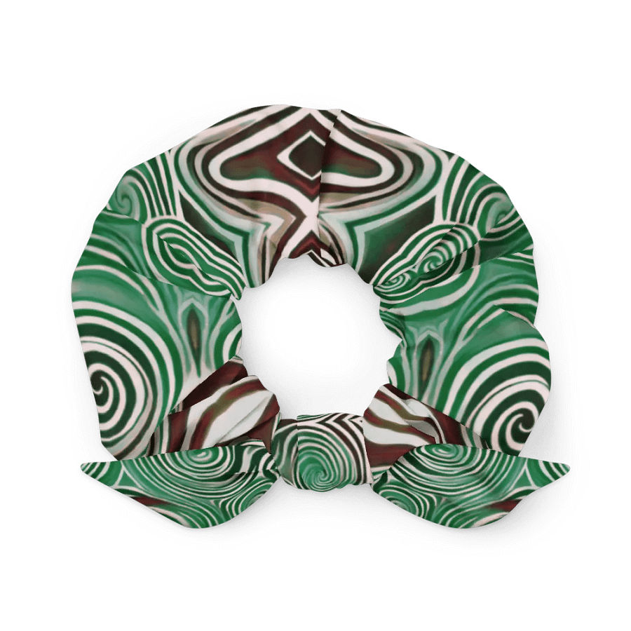 Funky Cool Green Liquid Tie-Dye Scrunchie product image (2)