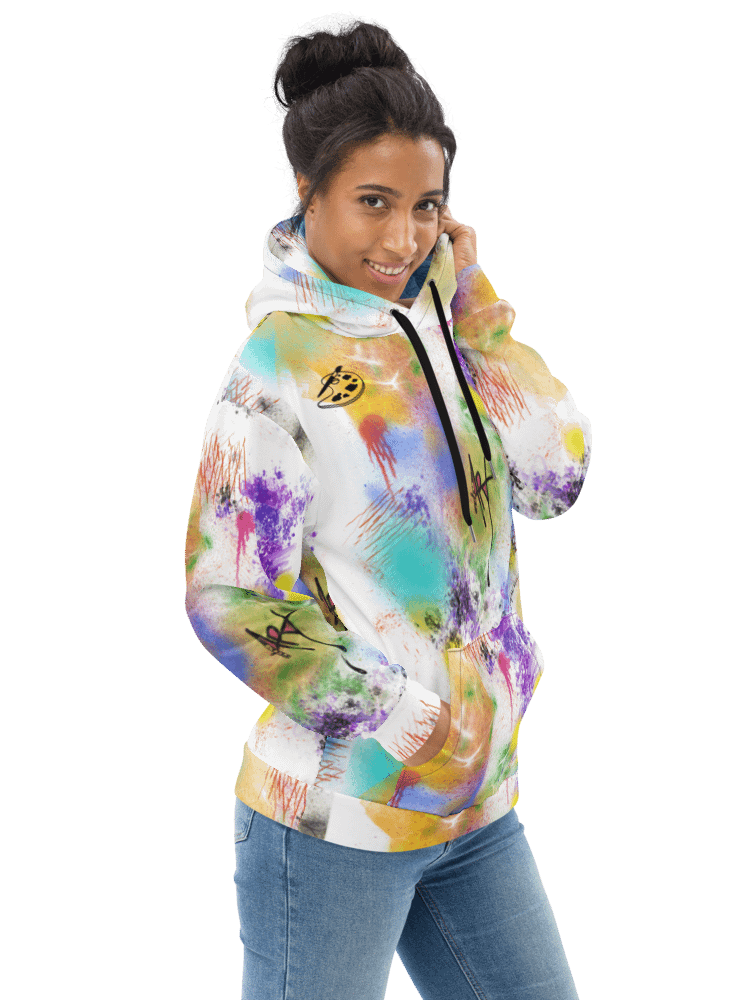 SplatterWear #4 Unisex Art Hoodie/Rainbow product image (5)