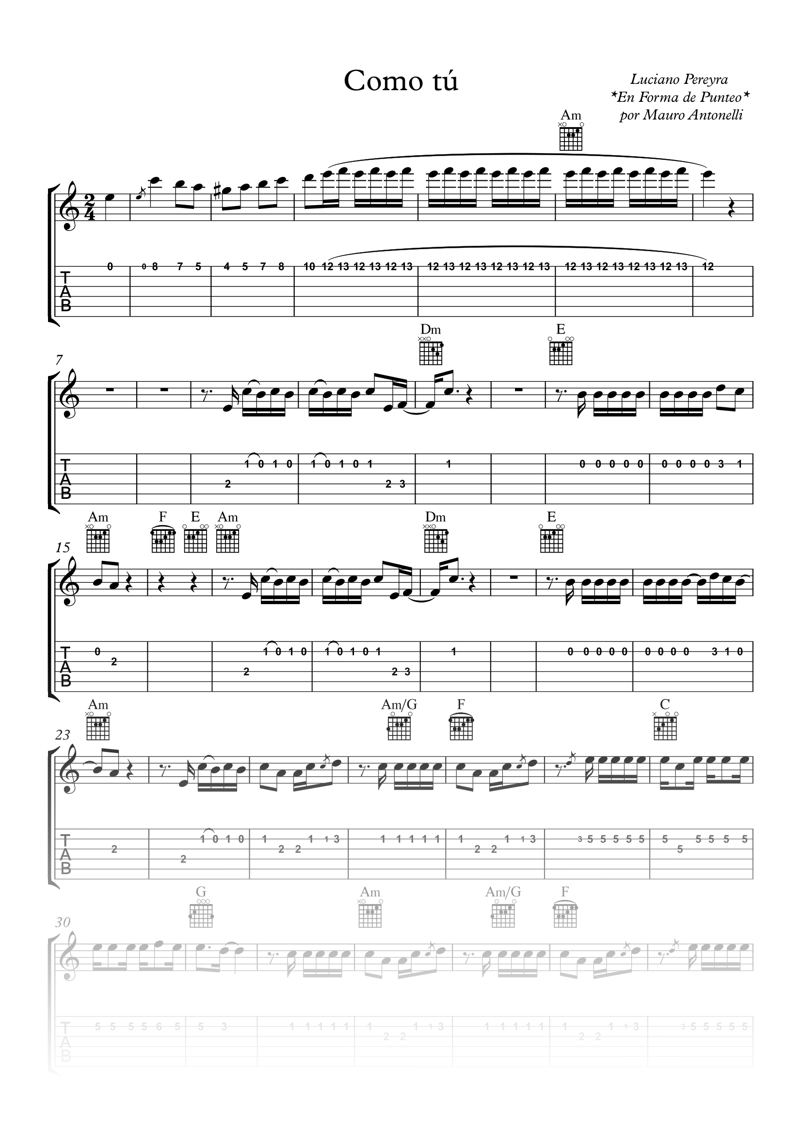 Como tu - Partitura + Tabs + Acordes + Pista product image (1)