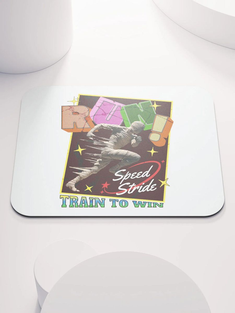 Train To Win Block Letters Run! Mummy Stride Mouse Pad product image (4)
