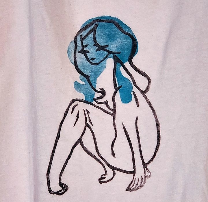 'Sweet Disposition' - Hand Printed Linocut Tank Top product image (2)