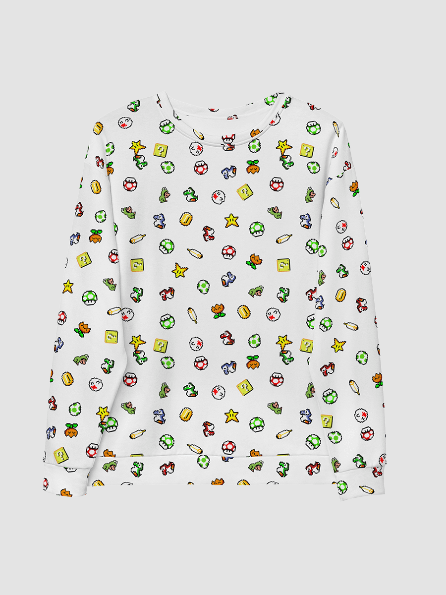Pixel Mario All-Over Print Unisex Sweatshirt product image (3)