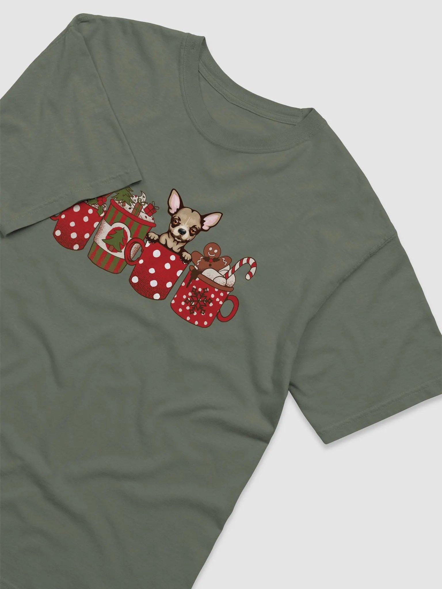 Cute Chihuahua in a Christmas Cup T-Shirt | Funny Christmas Pup in a Cup product image (21)
