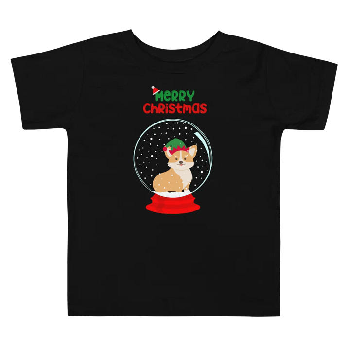 Merry Christmas Corgi Snow Globe Toddler T-Shirt product image (2)