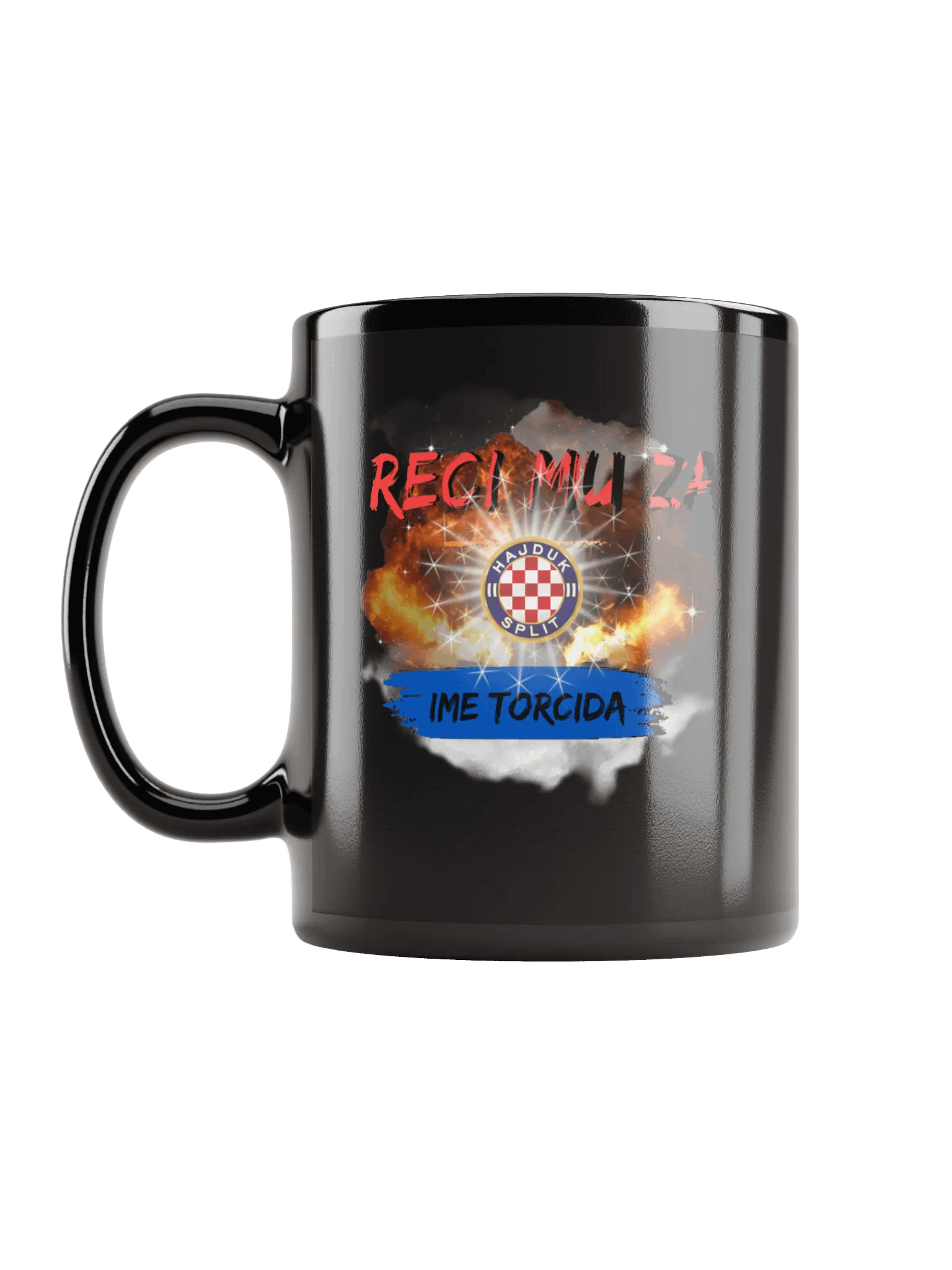 Hajduk Split Checkered Logo Black Glossy Mug product image (11)