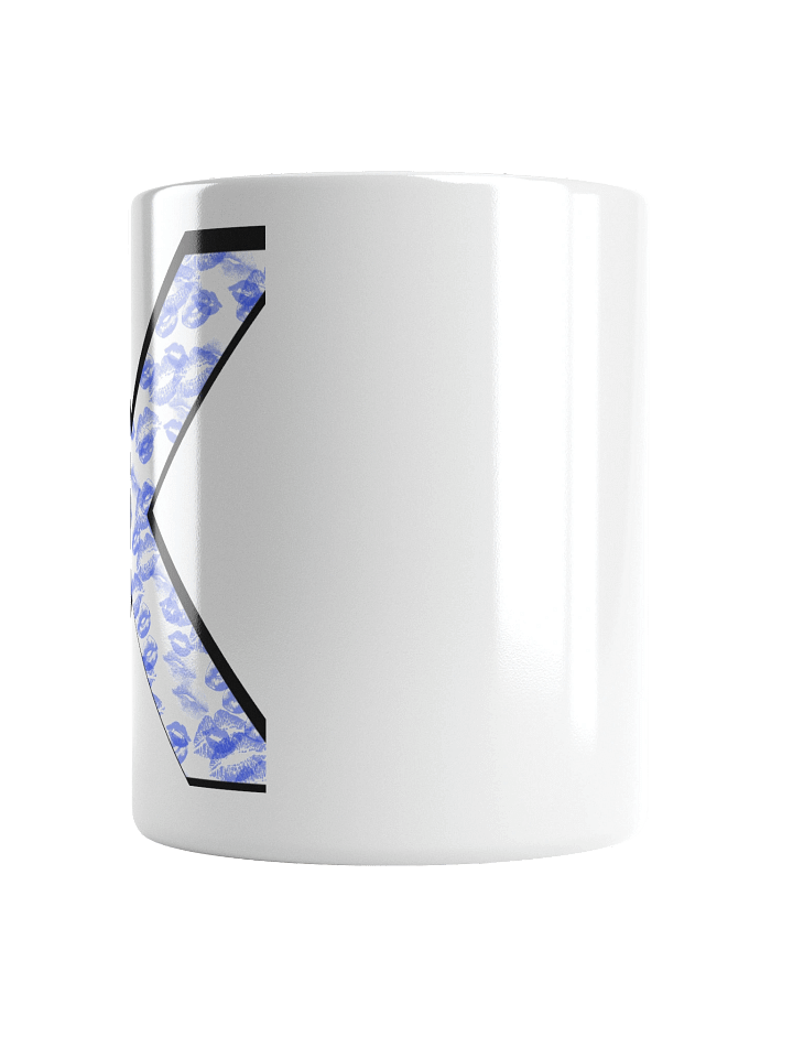 White X Blue Lipstick Kisses | Glossy White Mug product image (2)