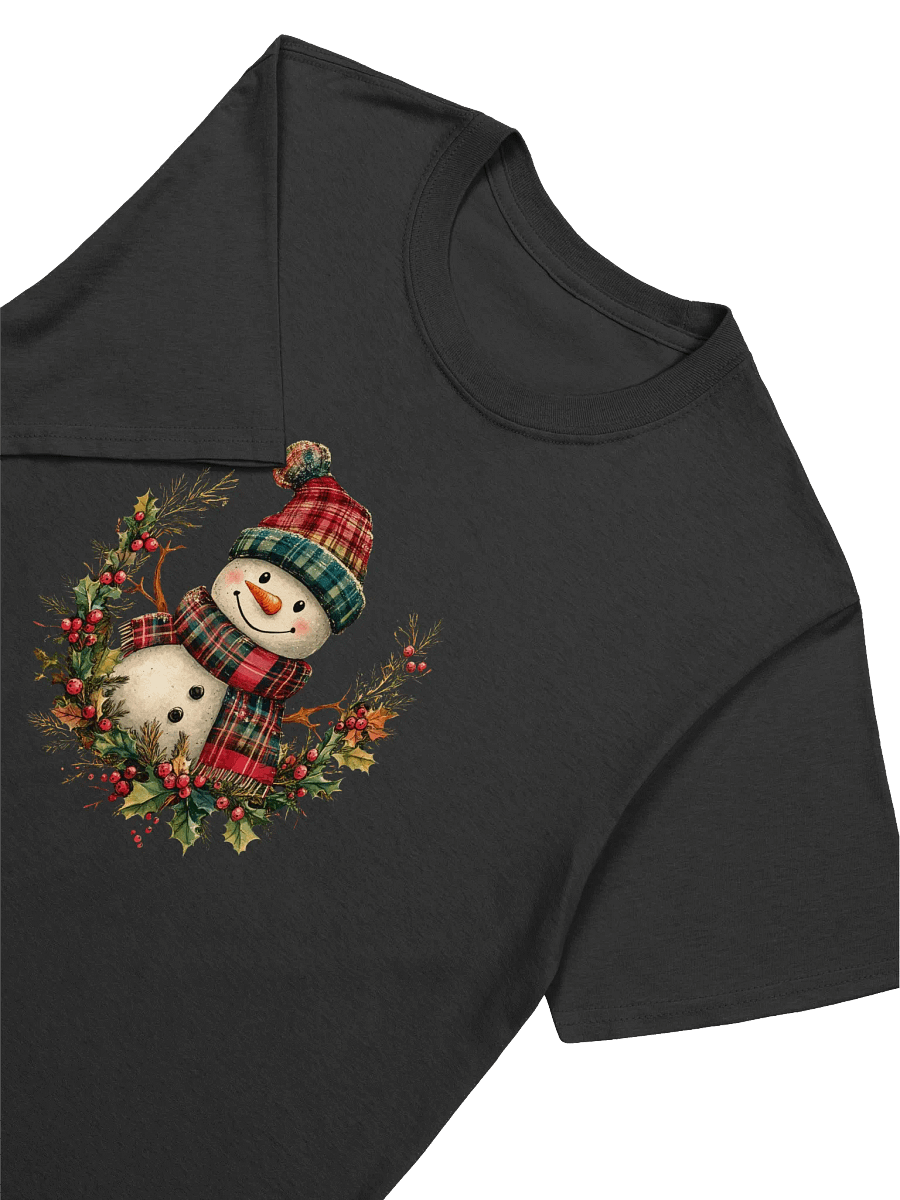 Country Snowman & Christmas Wreath Unisex T-Shirt product image (19)