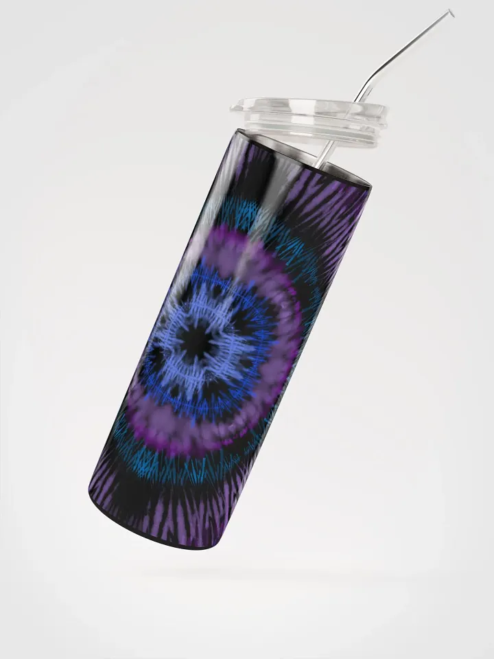Chic Blue & Purple Tie Dye Stainless Steel Tumbler: Sip in Style product image (2)