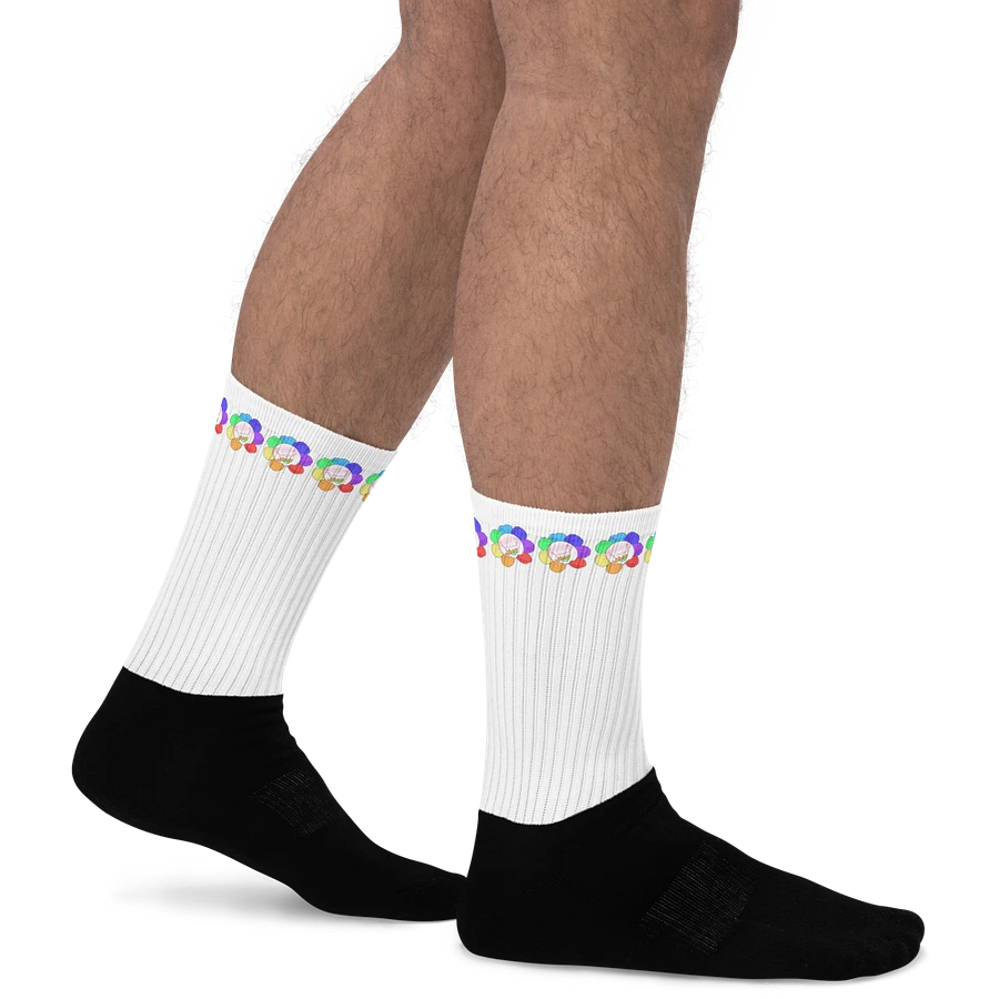 White Flower Stripe Socks product image (21)