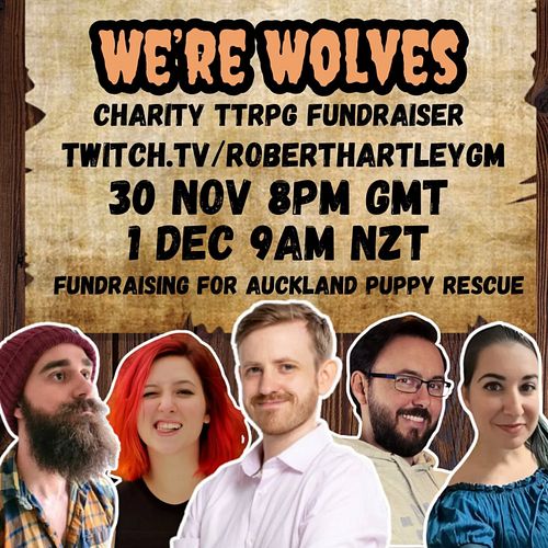 This weekend I am running a one-page RPG game of my own making, We're Wolves, with @dnd_shorts @mendariittv @dm_dave_cc and @...