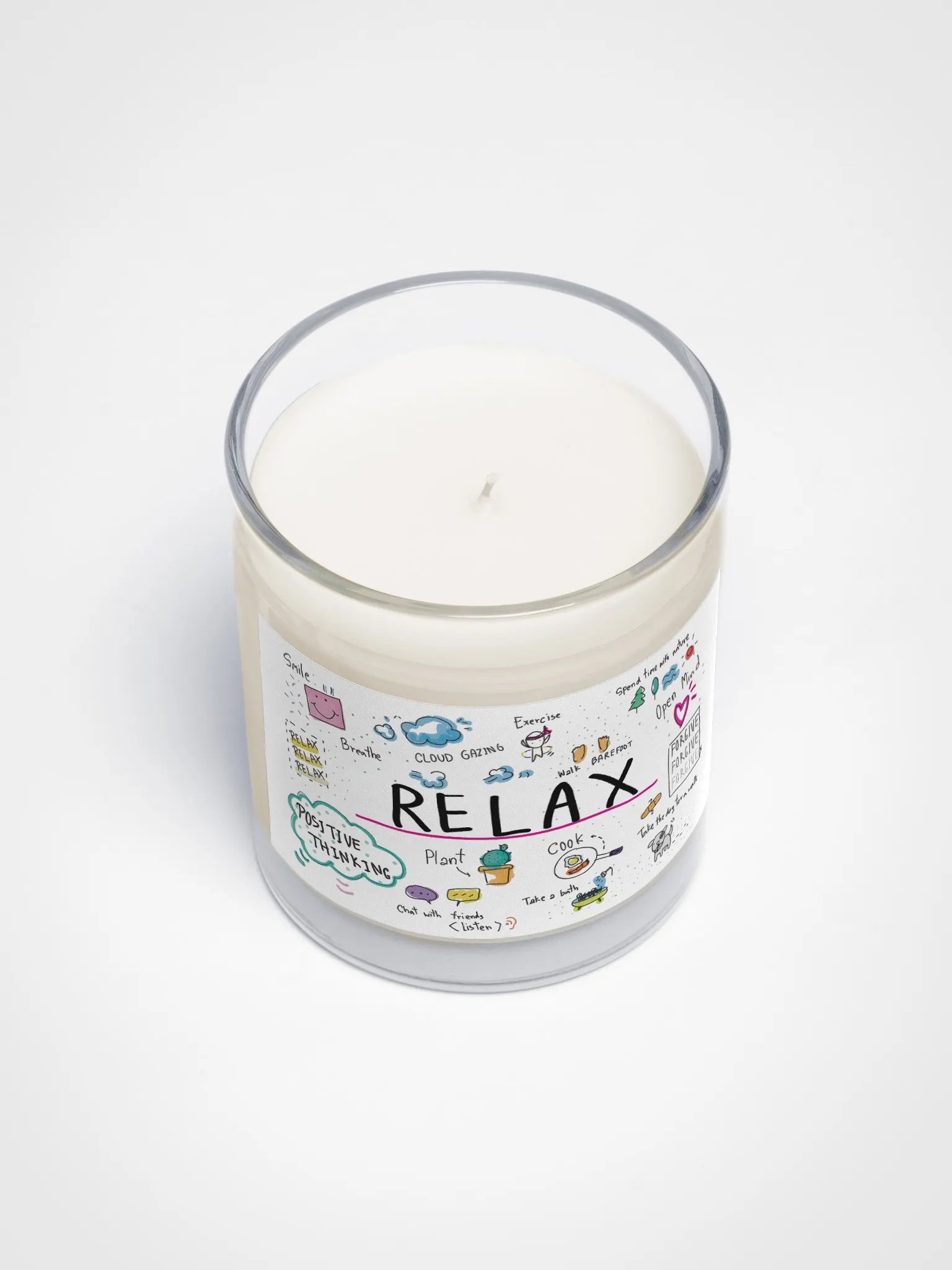 "Relax" Illustrated Soy Wax Candle product image (3)