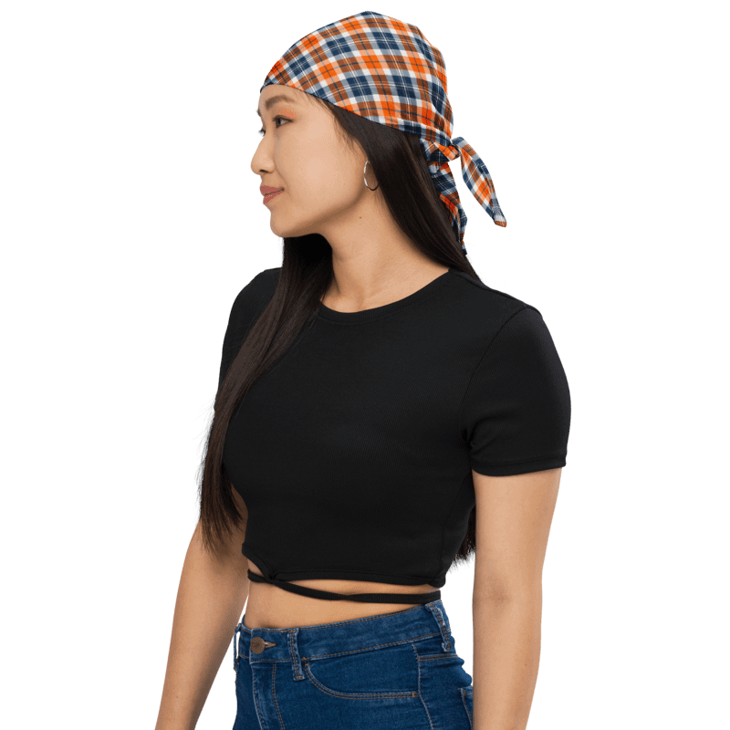Orange and Blue Sporty Plaid Bandana product image (1)