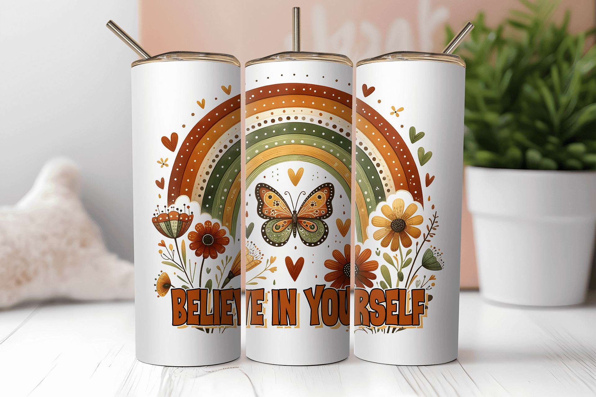 Whimsical Rainbow Butterfly Tumbler product image (2)