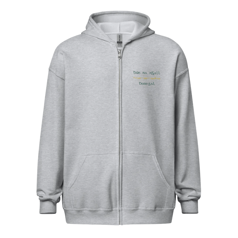 Donegal/Dún na nGall, Scholastic Style Ogham embroidered Zip Hoodie product image (1)