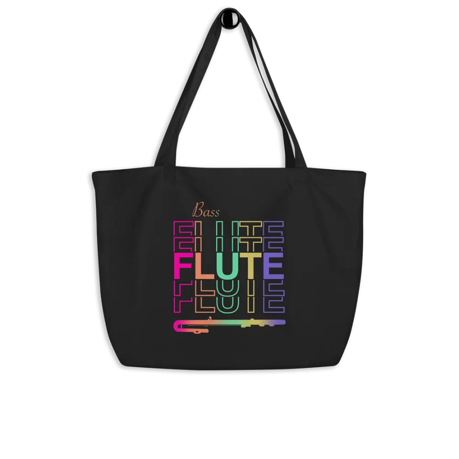 Symmetrical Flute Graphic Tote Bag - Bass Flute product image (7)