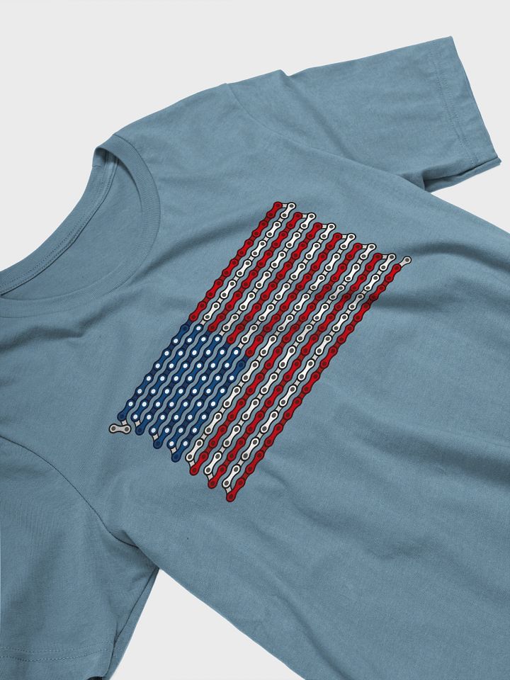 USA 50 States Bike Chain Flag on Dark Color Supersoft Tee product image (2)