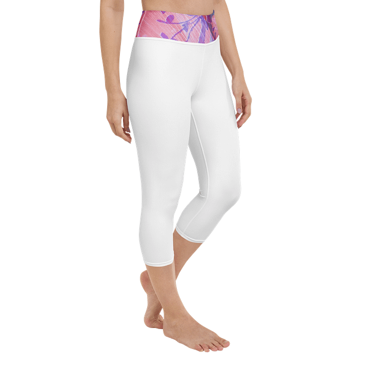 Paradise Breeze White Yoga Capri Leggings product image (2)