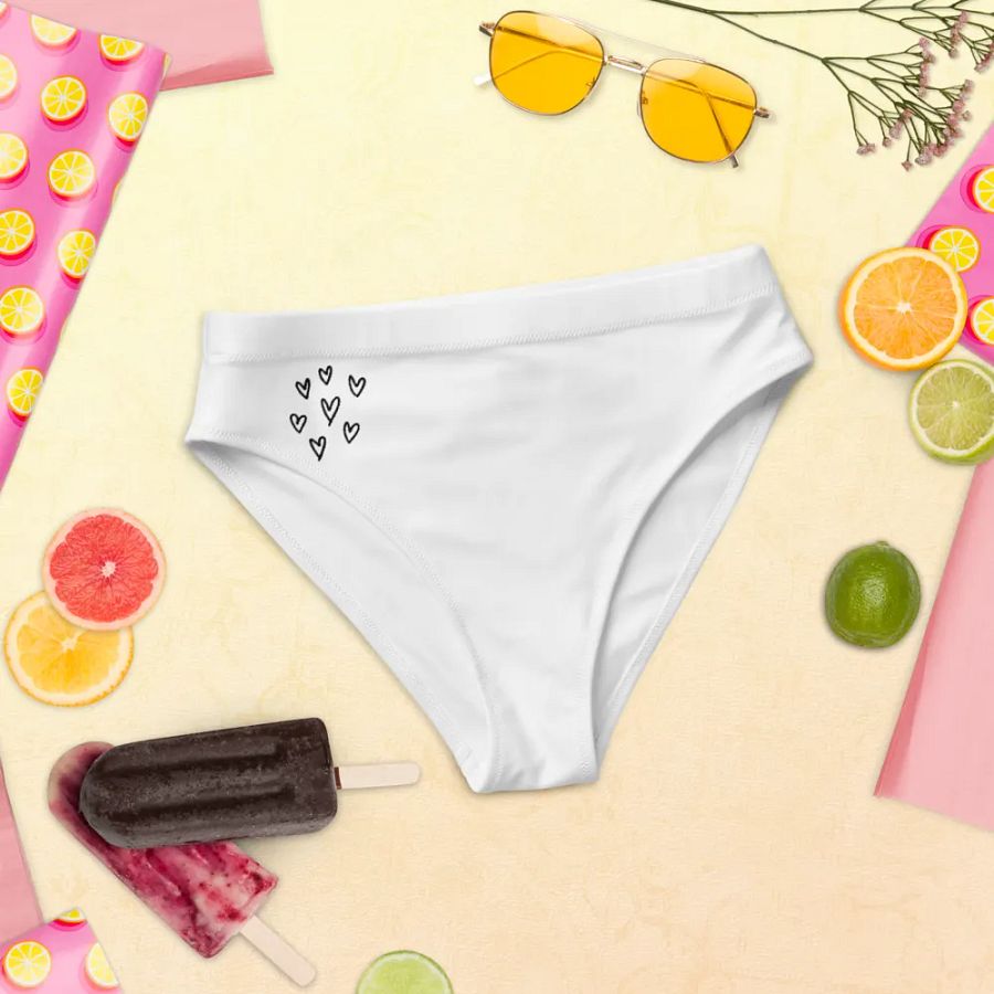 Mini Hearts Recycled High-Waisted Bikini Bottoms product image (10)