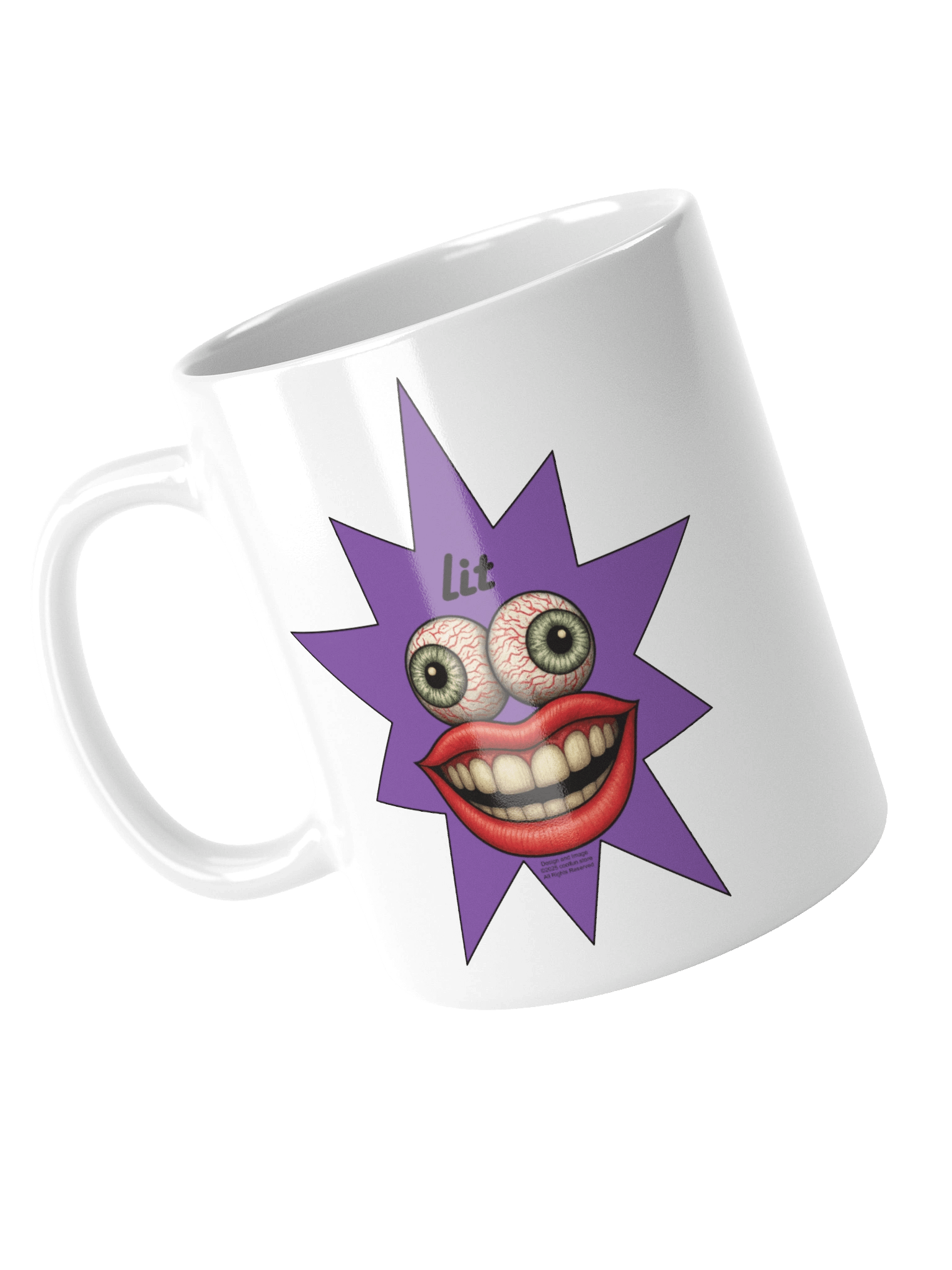 "Lit" high quality white ceramic mug product image (12)