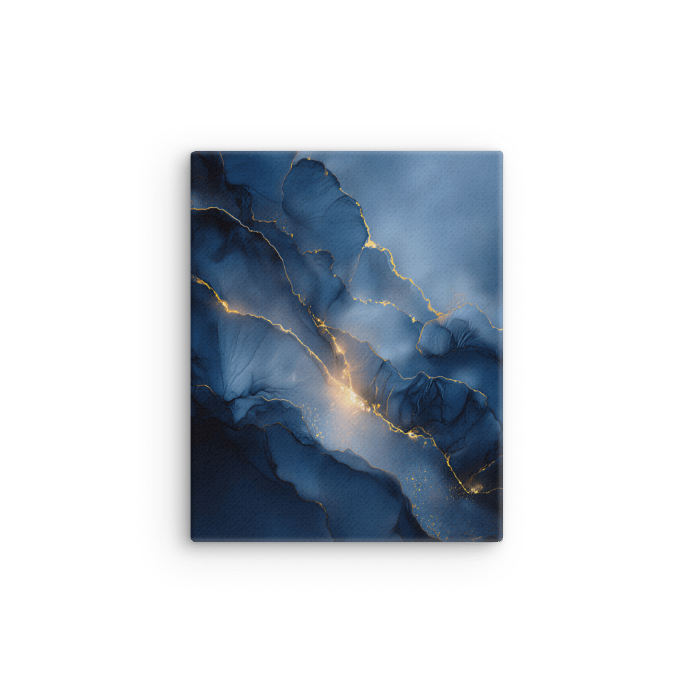 Midnight Currents – Abstract in Deep Blue and Gold Accents product image (12)