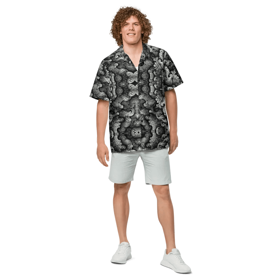 Swirling Grey Clouds Hawaii Style Shirt product image (4)