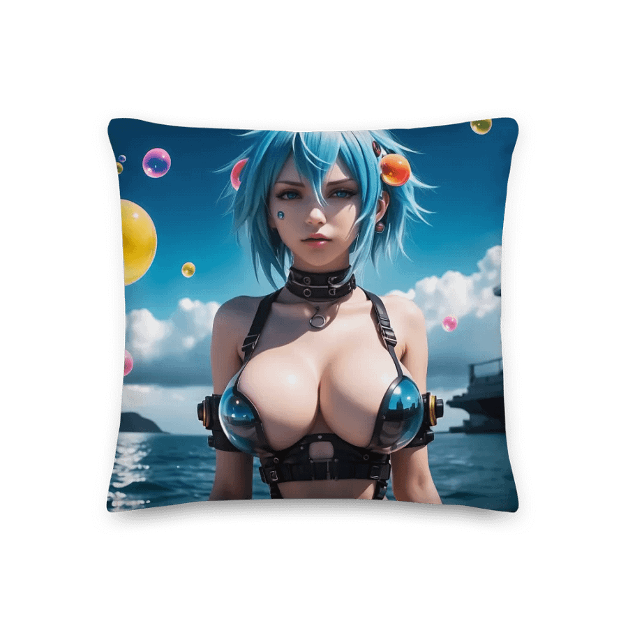 Ocean Breeze Blue Hair Anime Pillow product image (7)