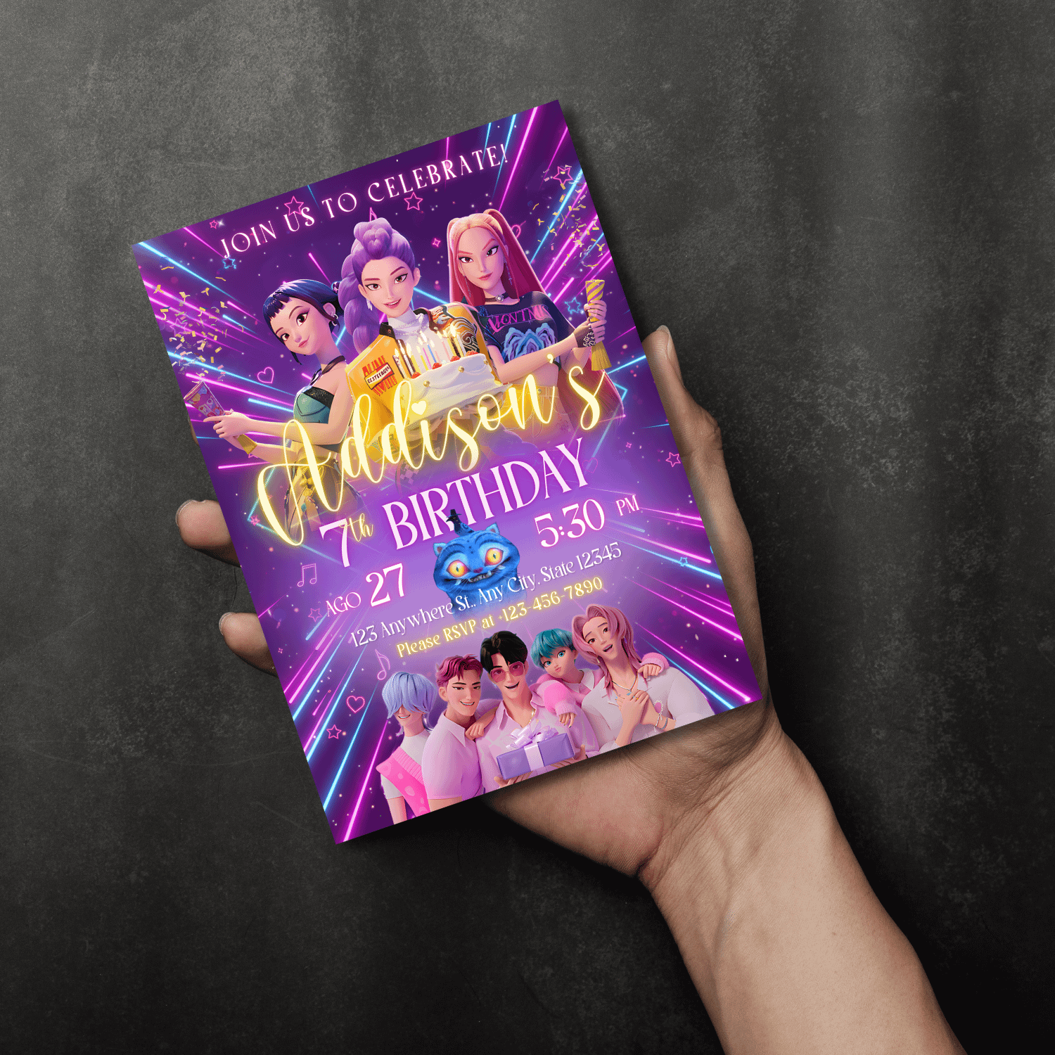 K-Pop Demon Hunter Birthday Invitation product image (7)