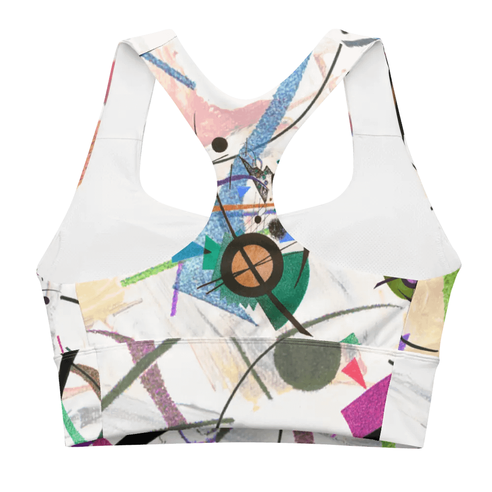 Abstract Lithographic Pattern Design Longline Sports Bra - V2 product image (9)