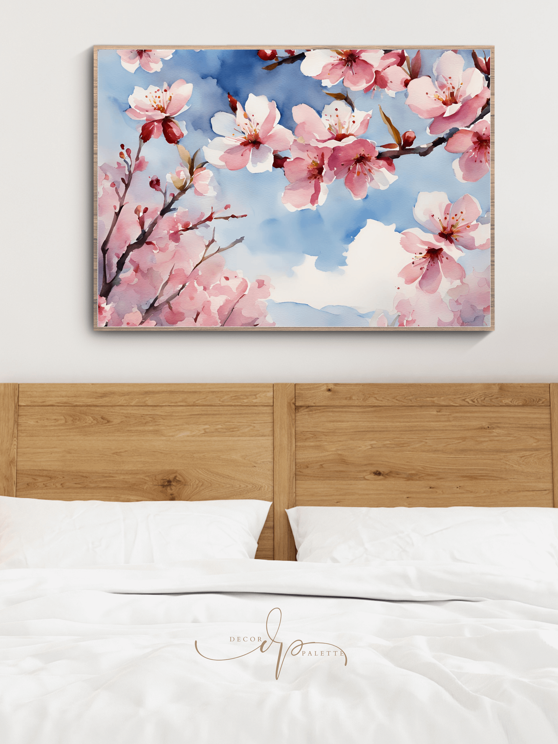 Watercolour Painting Printable Wall Art of CHERRY BLOSSOMS product image (1)