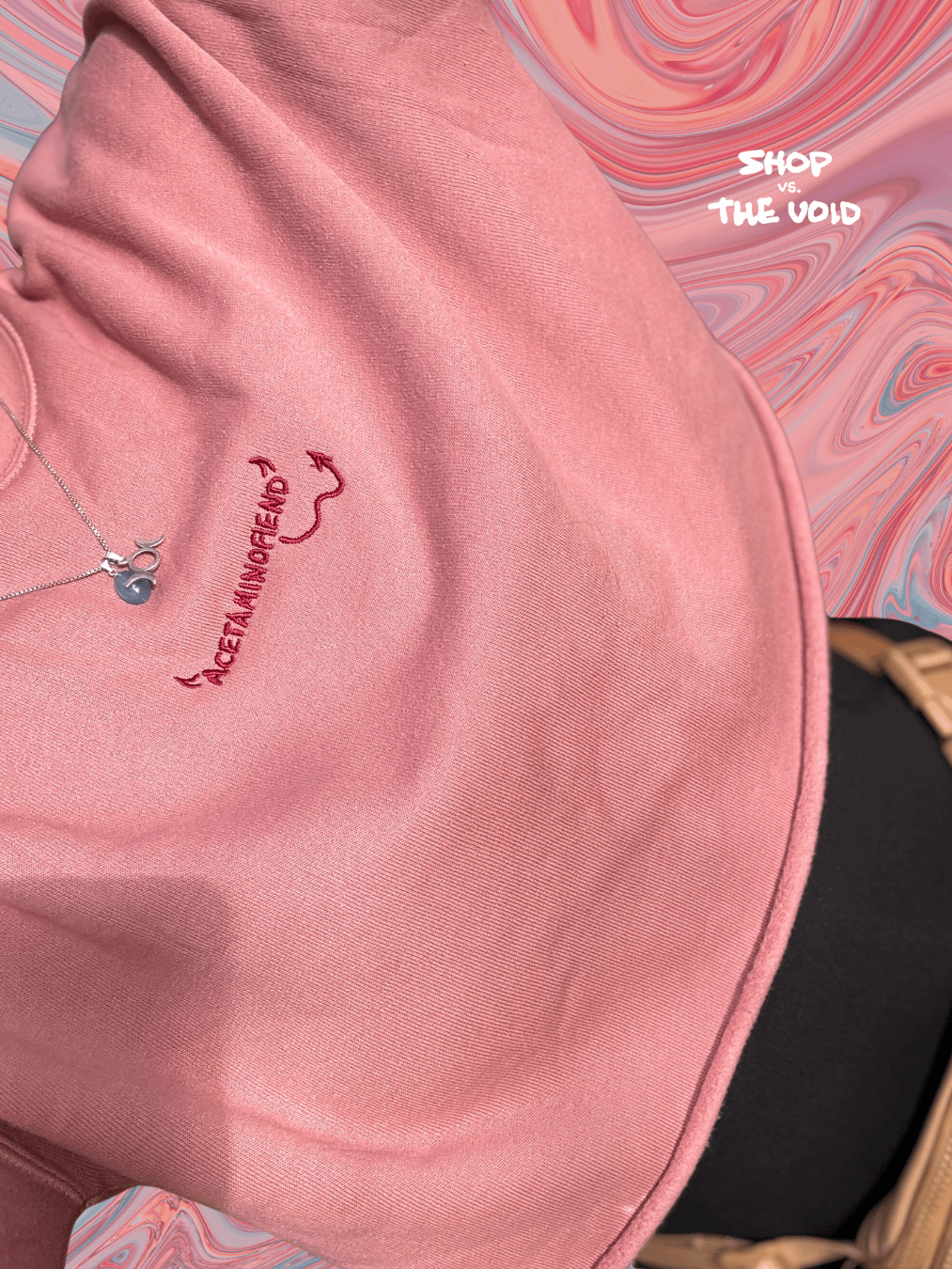 ACETAMINOFIEND handwritten embroidered cropped crewneck product image (1)