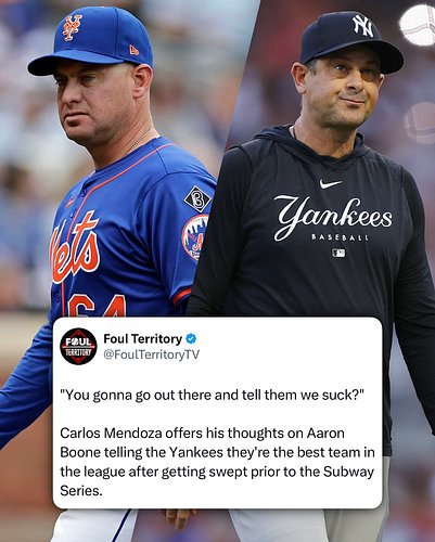 Carlos Mendoza just gets Aaron Boone 😂