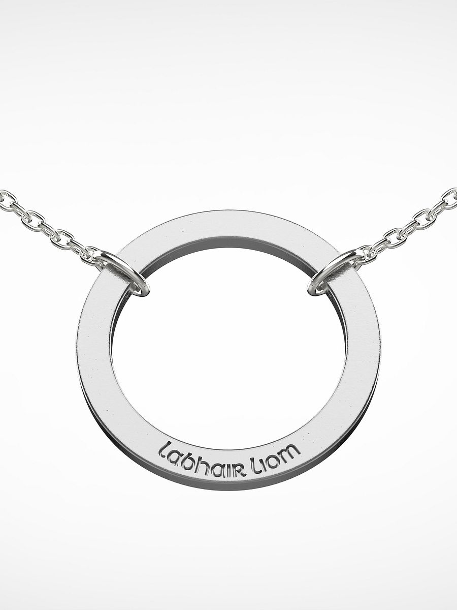 Sterling Silver Fáinne-inspired Necklace in Irish / Gaeilge / Gaelic product image (1)